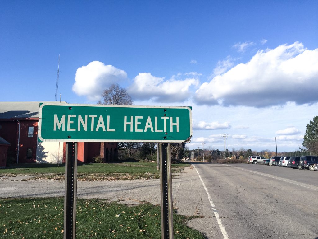 Sign that says mental health